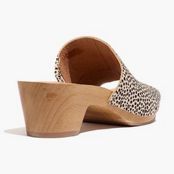 Madewell Dried Flax Spotted Evelyn Haircalf Clog Women 9 - Picture 3 of 4